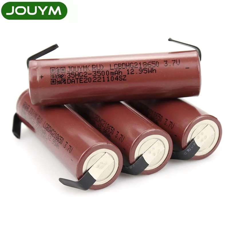 Фото HG2 JOUYM 3500 мАч 18-24mΩ 18650 аккумулятор, литий-ионные батареи высокого напряжения 3,7 в 30A, силовой элемент высокой разрядки №1