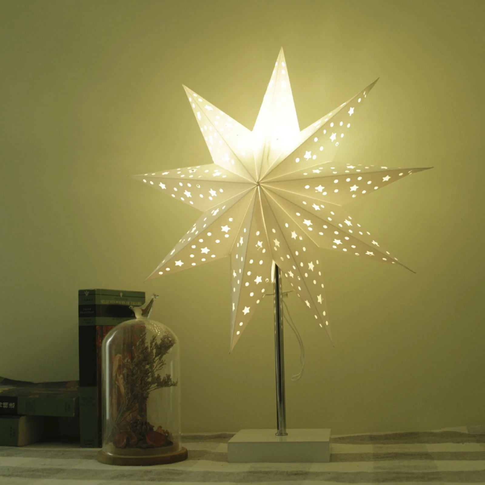 

LED Table Lamp Creative Paper Star Desk Lamps For Living Room Bedroom Bedside Desktop Night Light Home Decoration Gift