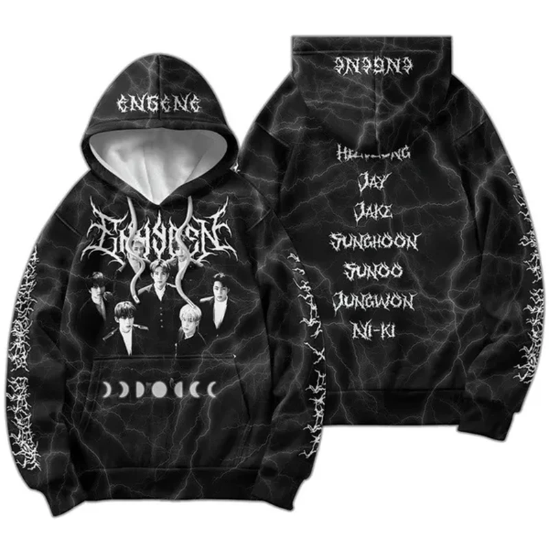 

Enhypen Kpop 3D Graphic Hoodies For Men Women Clothing Casual Long Sleeve Pullovers Sweatshirt Hooded Cool Designer Hoodie Tops