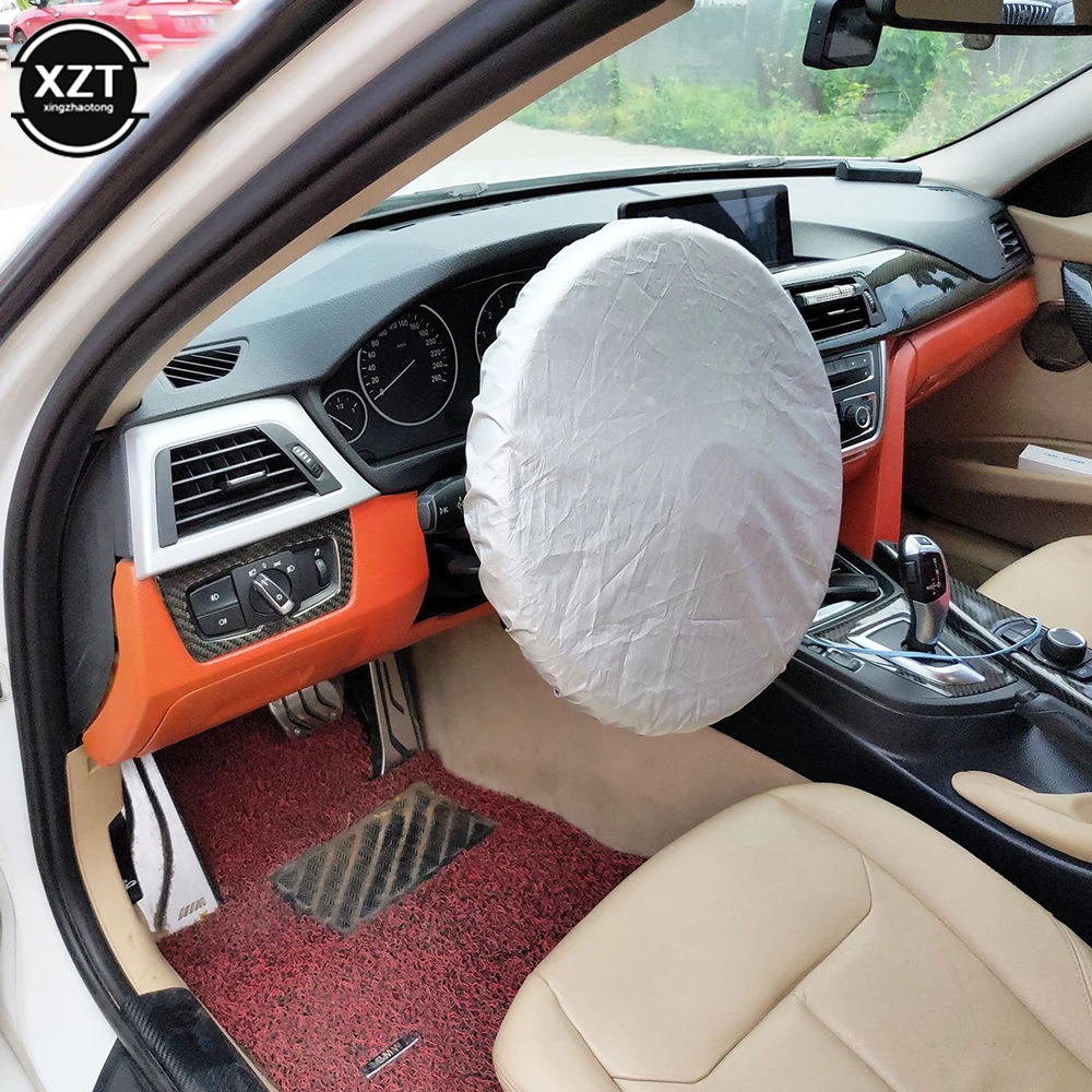 

For 38 CM Auto Car Steering Wheel Sunshade Side Window Shade Silver Coated Cloth Steering Wheel Cover Sunscreen Insulation