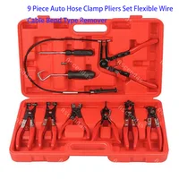 New High Quality 9 Piece Auto Hose Clamp Ring Pliers Set Flexible Wire Cable Bend Type Remover Oil Seal Screwdriver Auto Repair