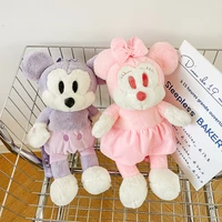 kawaii disney micky minne cute plush toys soft stuffed dolls backpacks cartoon plush shoulder bags for girl kids birthday gifts
