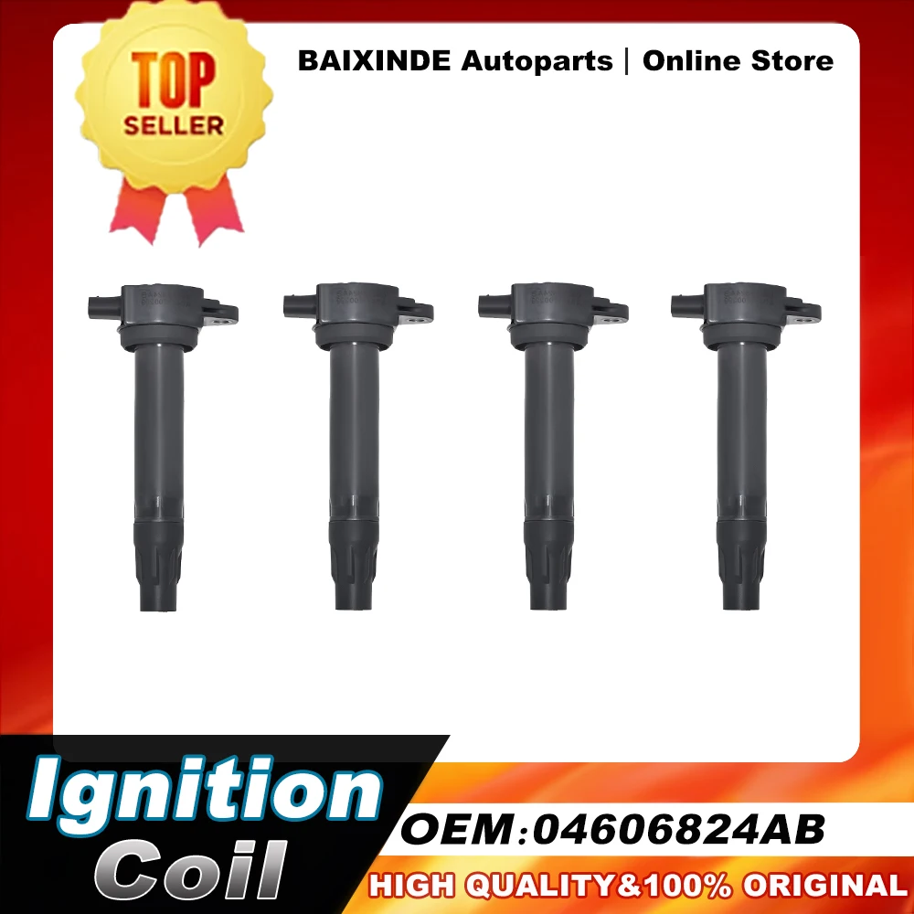 

1/4 PCS OEM 04606824AB Ignition Coil For Chrysler 200 Sebring, Dodge Avenger Caliber Journey, Jeep Compass Patriot Accessories