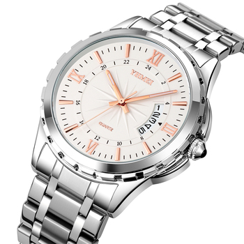 reloj hombre Mens Fashion Business Watches Men Sports Stainless Steel Quartz Watch Man Calendar Date Clock relogio masculino-37306