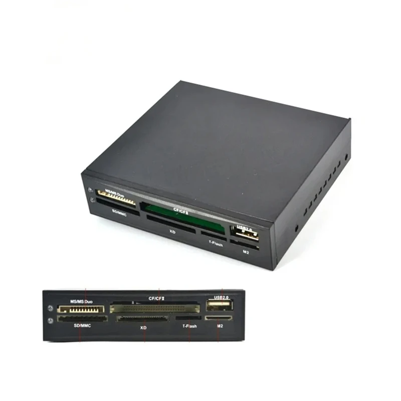 Фото Встроенный кард-ридер USB-хаб для ПК, адаптер для записи карт памяти TFlash, для 3,5-дюймовых жестких дисков HDD - AC17 №2