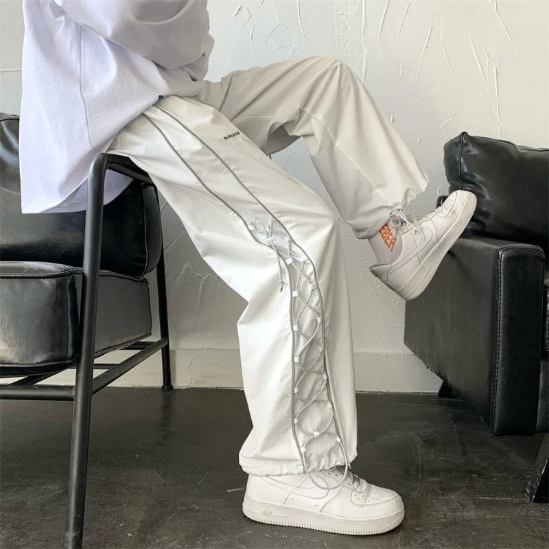 

Reflect Streetwear Men's Pants Oversize Wide Pants Harajuku Sweatpants Fashion Joggers Skateboard Pants Techwear 2021New