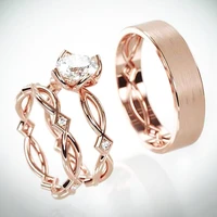 2022 new fshion coming 3pc bridal ring sets rose gold series cirrus twig pattern design factory direct selling engagement rings