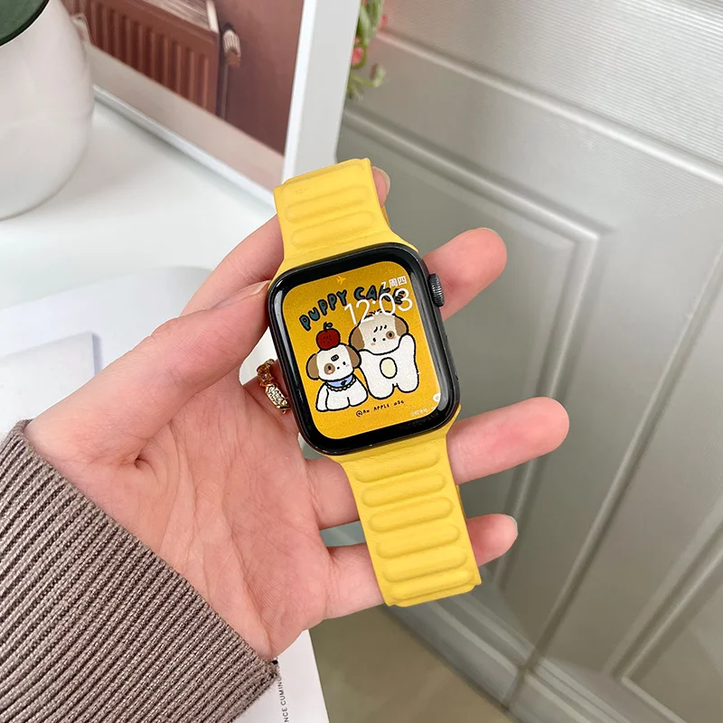 

Candy Color Leather Strap For Apple Watch Series 7 6 5 4 SE Milanese For IWatch Band 41mm 45mm 38mm 40mm 42mm 44mm Accessories