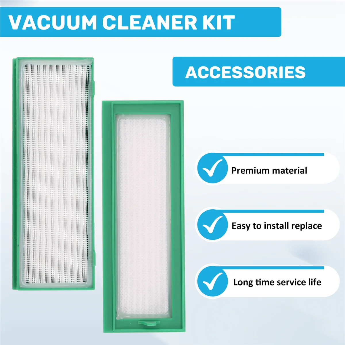 Набор аксессуаров для вакуумных роботов Vorwerk Kobold VR200 и VR300 — 3 фильтра HEPA 2 боковых