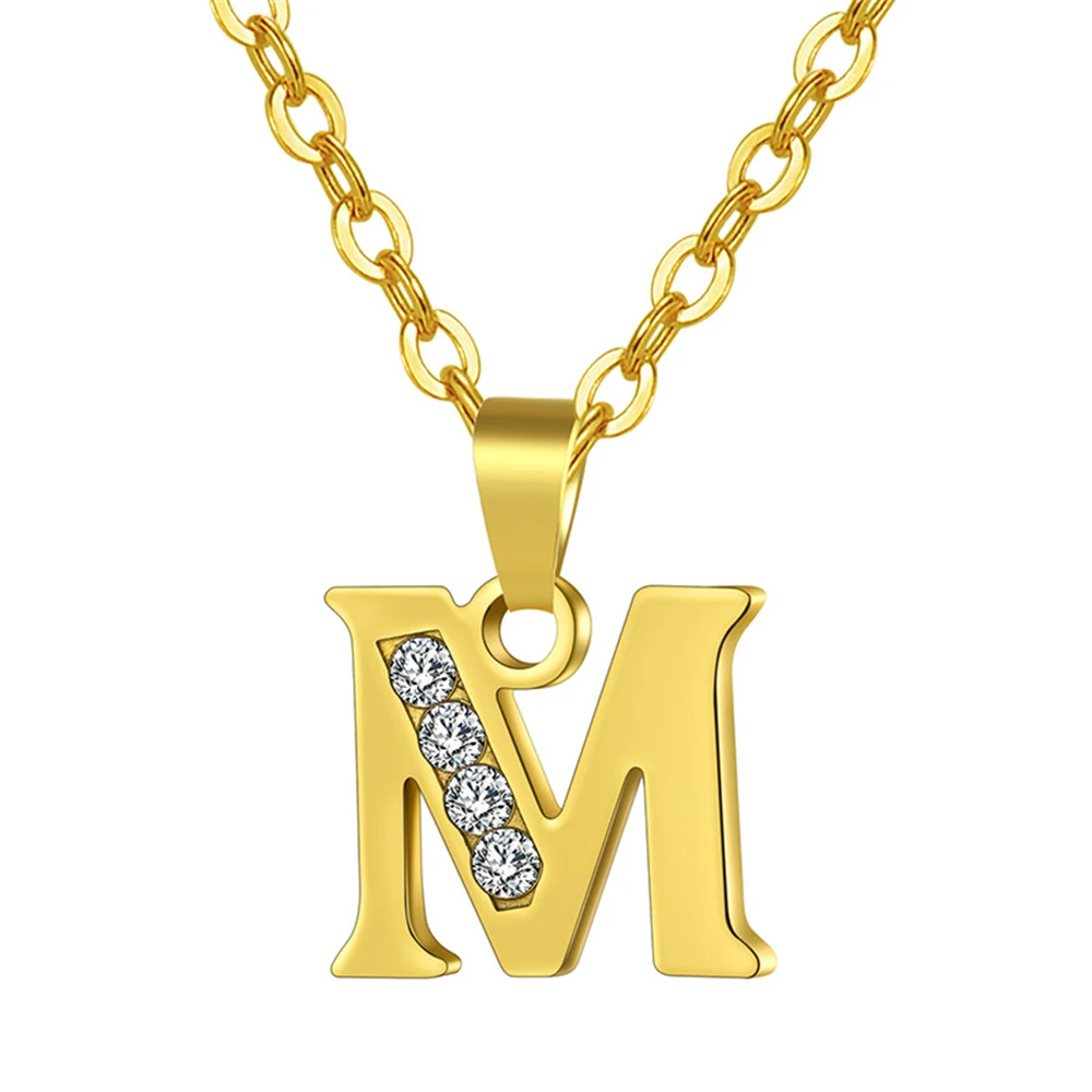 

Initial A-Z Letter Name Pendant Necklace Gold Color Stainless Steel Small Alphabet Necklace For Women Jewelry Birthday Gift