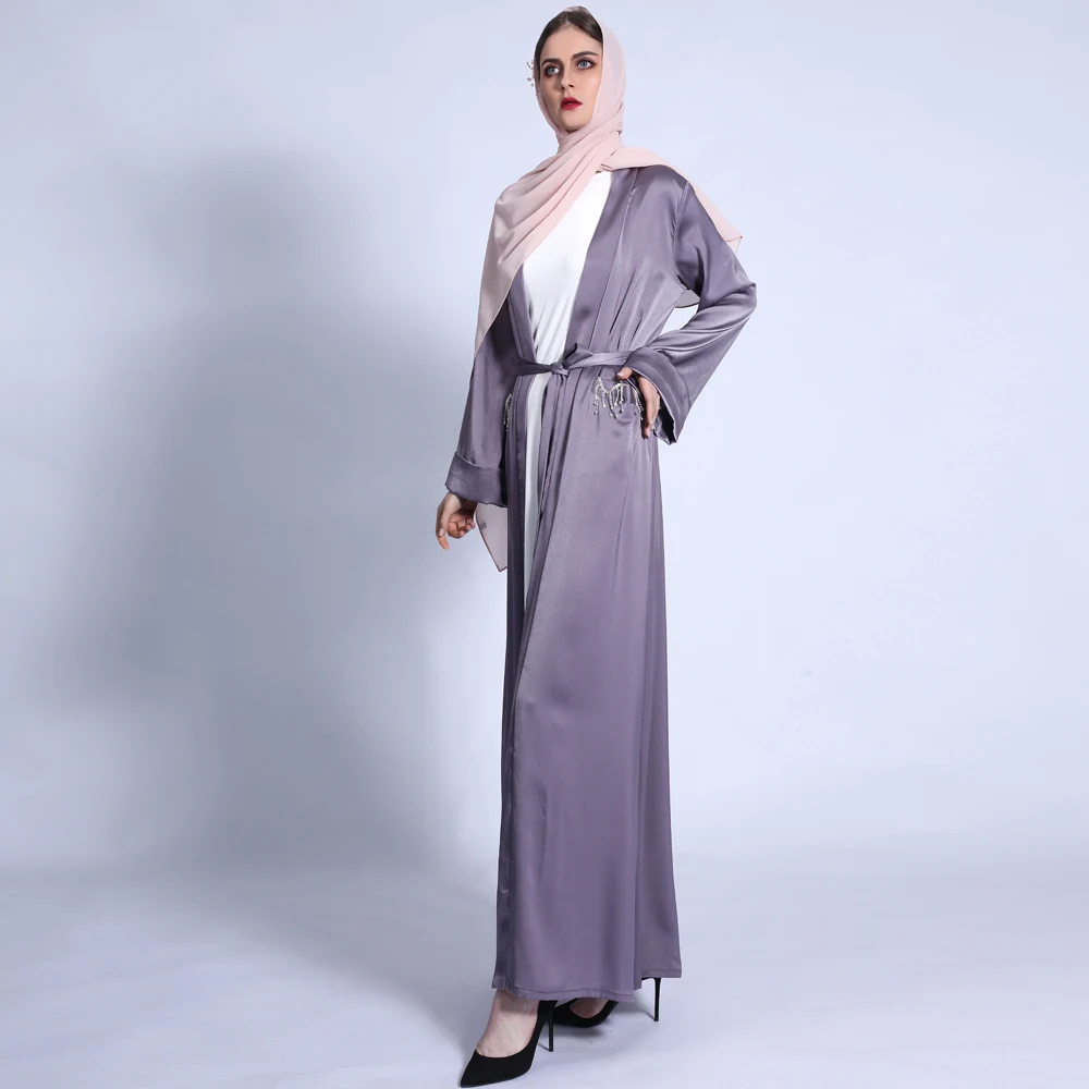 Trendy Flare Sleeve Fancy Abaya for Women Muslim Saudi Dubai Kaftans Caftan Open Kimono Islamic Robe Fashion Cardigan Maxi