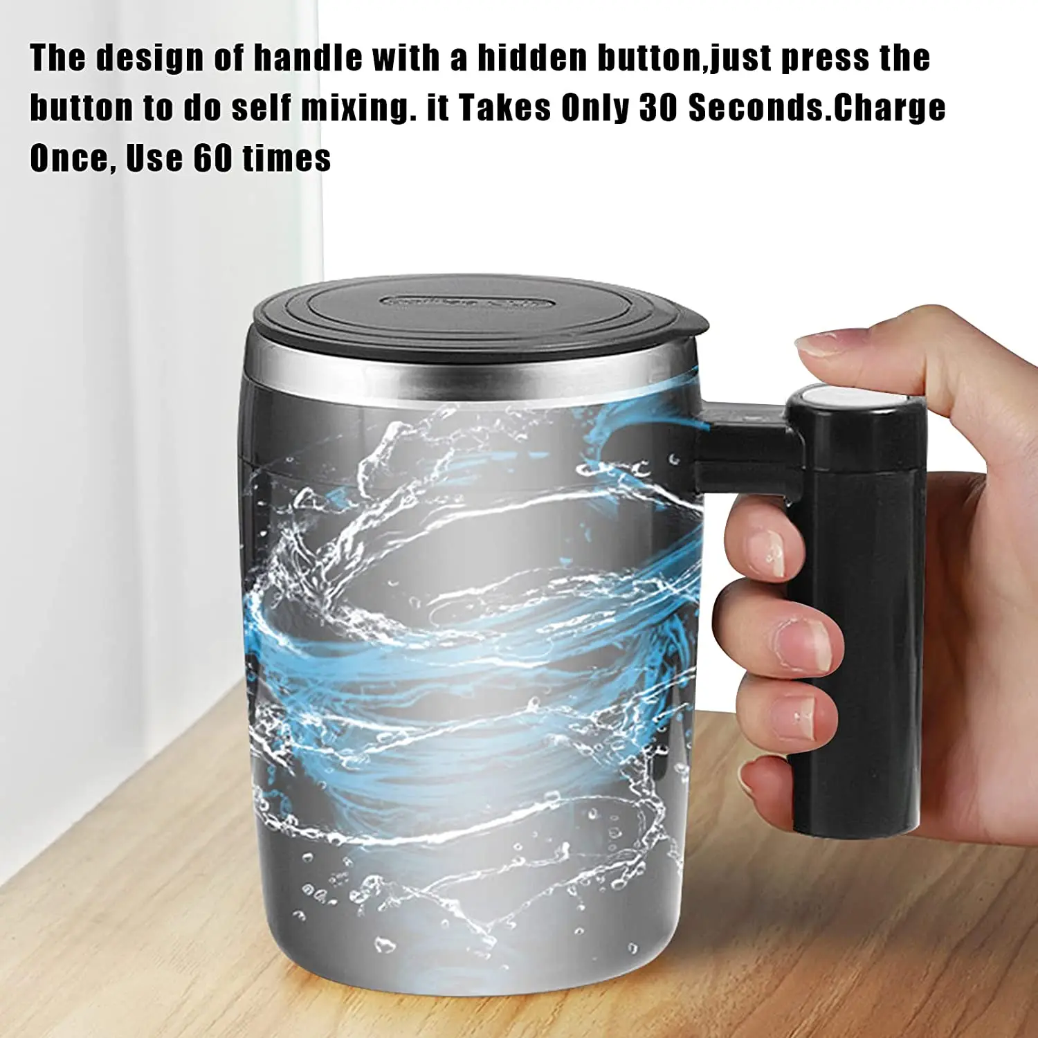 Автоматический самоперемешивающийся магнитный кухонный миксер из нержавеющей