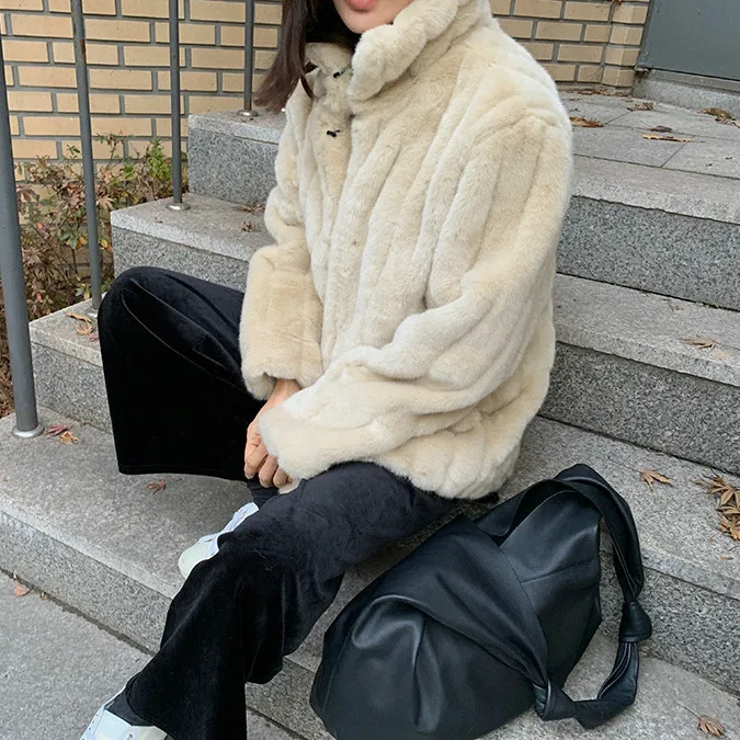 Favourite Super Hot Winter Women's Coat Coats Fur Mink Fur Thick Winter High Street Other Slim Real Fur Women's Winter Jacket