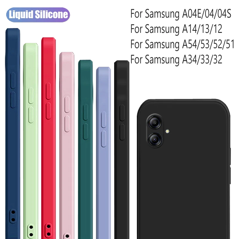 

For Samsung Galaxy A04 Case Cover Samsung A04E A04S A54 A53 A52 A34 A14 A13 Liquid Soft Silicone Coque Funda Case Samsung A04 4G