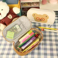 cute bear pencil case pencil box storage pouch for ruler eraser marker office school supplies stationery gift pencil bag