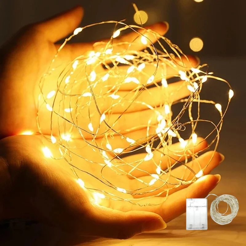 

1/2/3/5/10/20M 200 Led Strings Copper Wire 3XAA Battery Operated Christmas Wedding Party Decoration LED String Fairy Lights