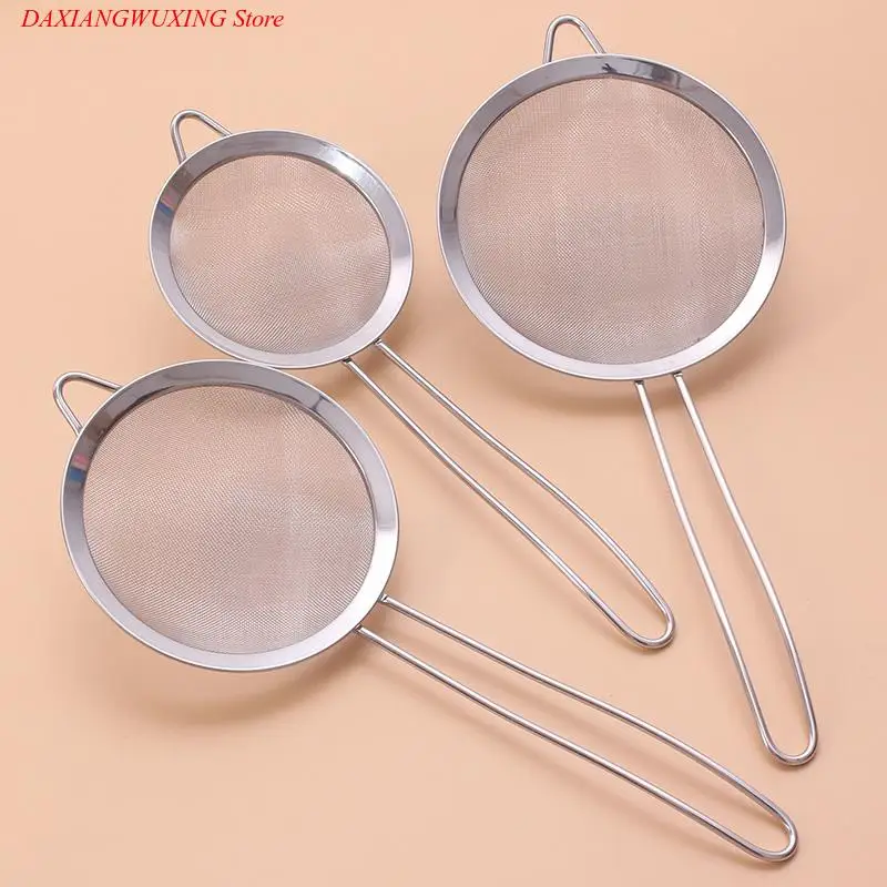 

3pcs/set Stainless steel Wire Fine Mesh Oil Strainer Flour Colander Sieve Sifter Pastry Baking Tools kitchen accessories