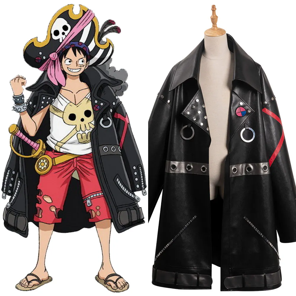 

ONE PIECE FILM RED LUFFY Cosplay Costume Coat Cloak Outfits Halloween Carnival Suit For Adult Men Role Play Party Clothes