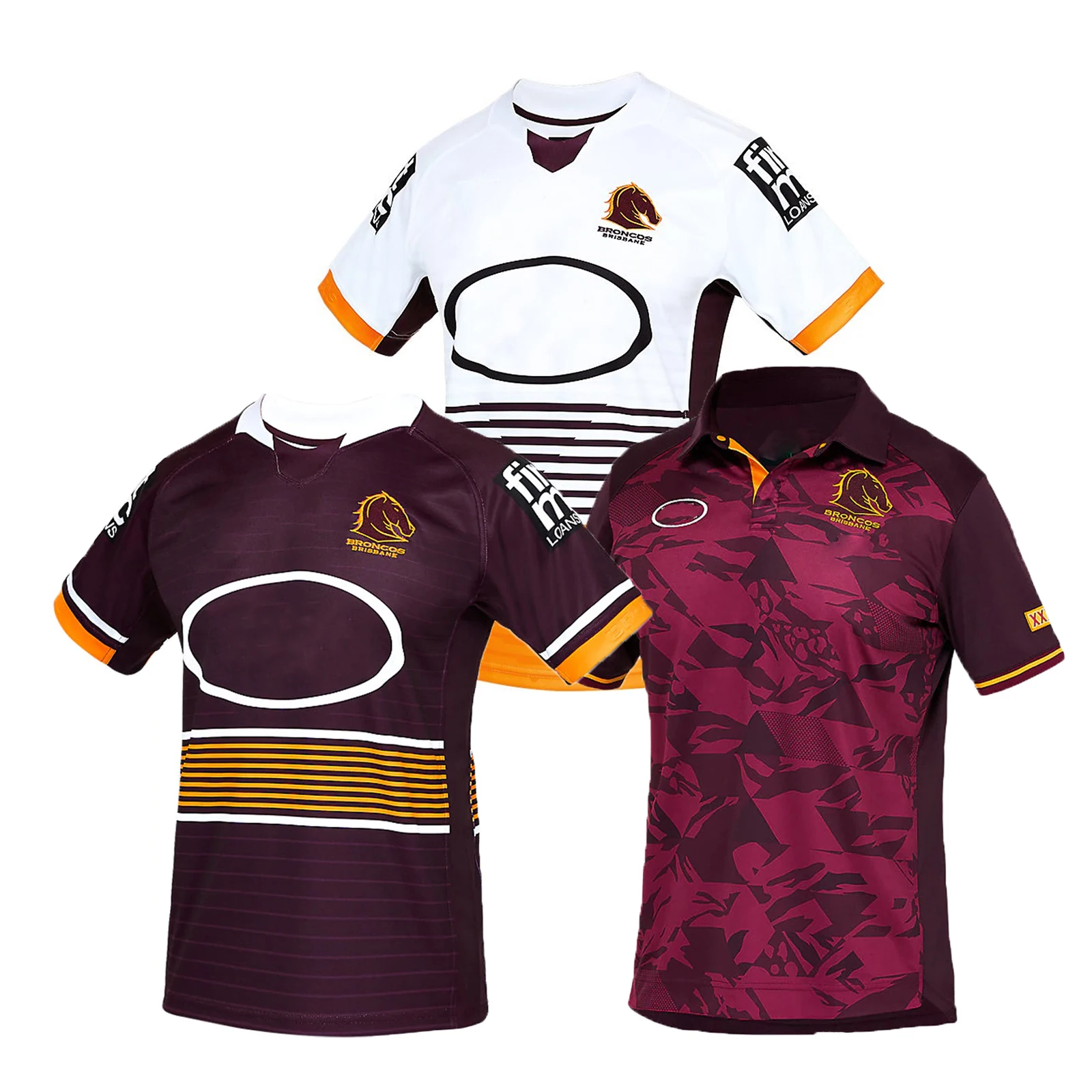 

2021 Brisbane Broncos Home/Away Rugby Jersey Sport T-Shirt S-5XL