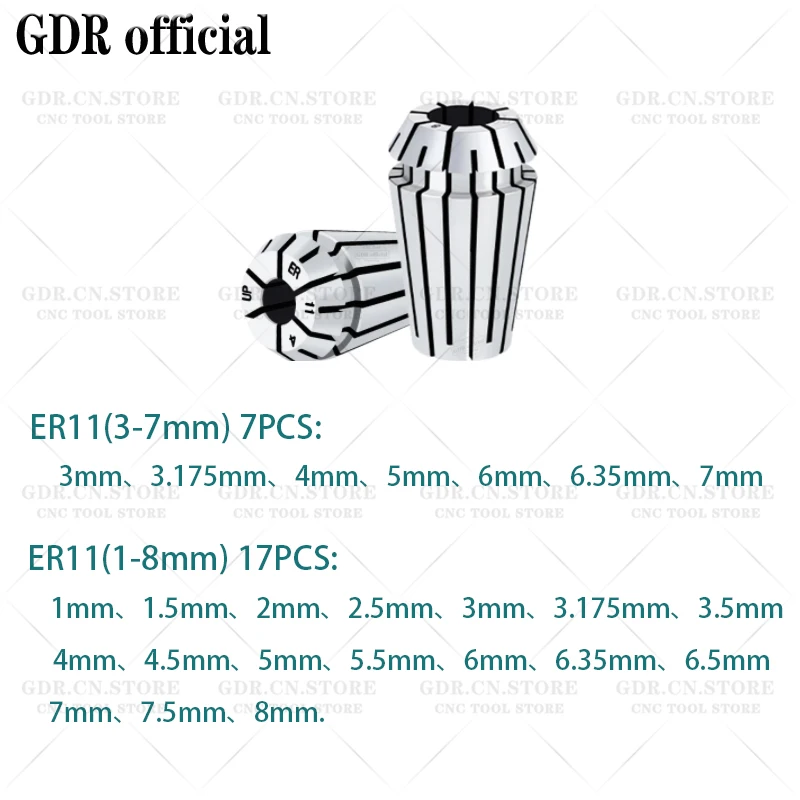 Цанговый патрон ER11 1 мм 2 3 4 5 6 7 8 набор цанговых патронов ER держатель инструмента
