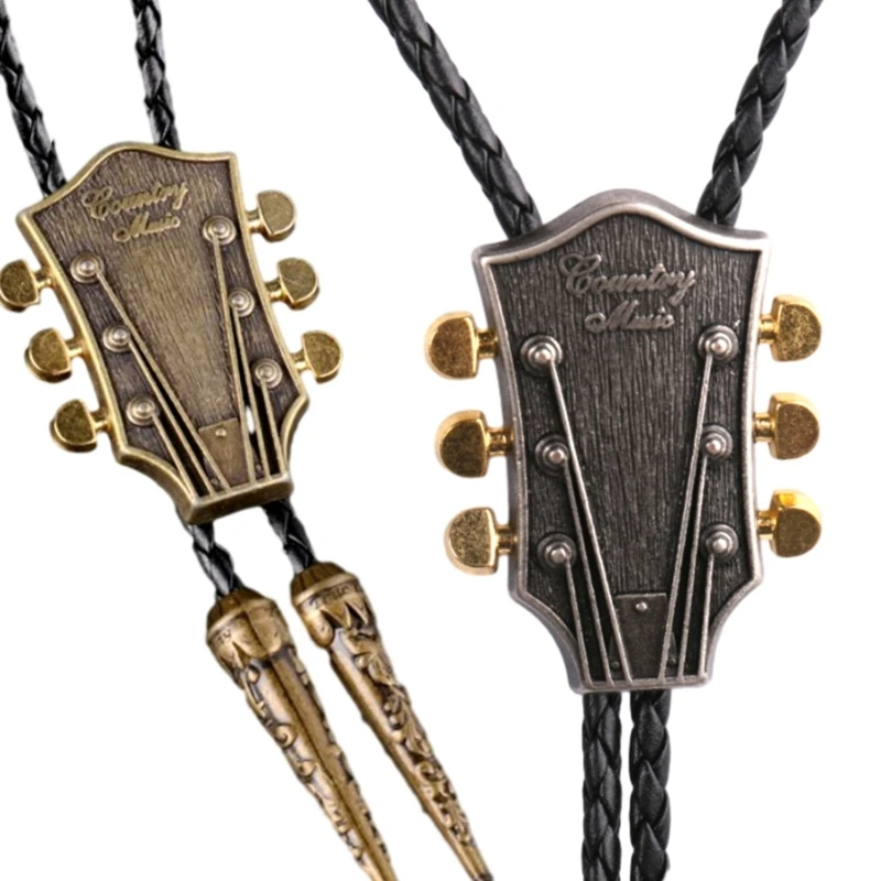 

N58F Moranse Bolo Tie Gaitar Bolo Tie Western Bolo Tie Cowboy Gaitar Music Necklace