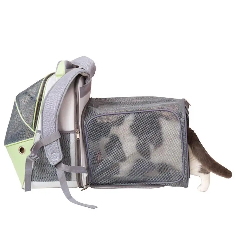 

Cat Backpack Expandable Mesh Cat Travel Backpack Collision Color Breathable Backpack Carrier With Safety Vents For Small Dogs