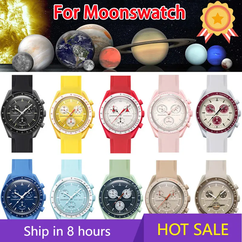 

New 20mm Curved Interface Rubber Strap For Omega X S-watch Joint MOONSWATCH COLLECTION Men Women Waterproof Sports Watch Band