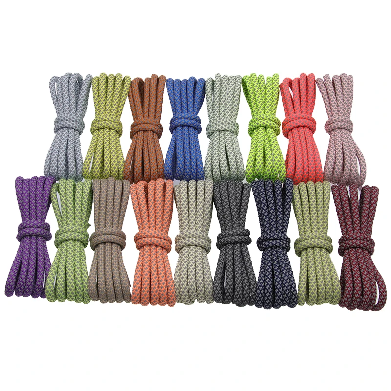 Weiou New Personality Shoelace 3M Round Rope Diameter Reflective Polyester Shoestrings For Men Women Night Running Sneaker Boots