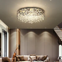 new living room crystal chandelier light luxury chandelier ring bedroom loft apartment wrought iron branch lighting fixtures