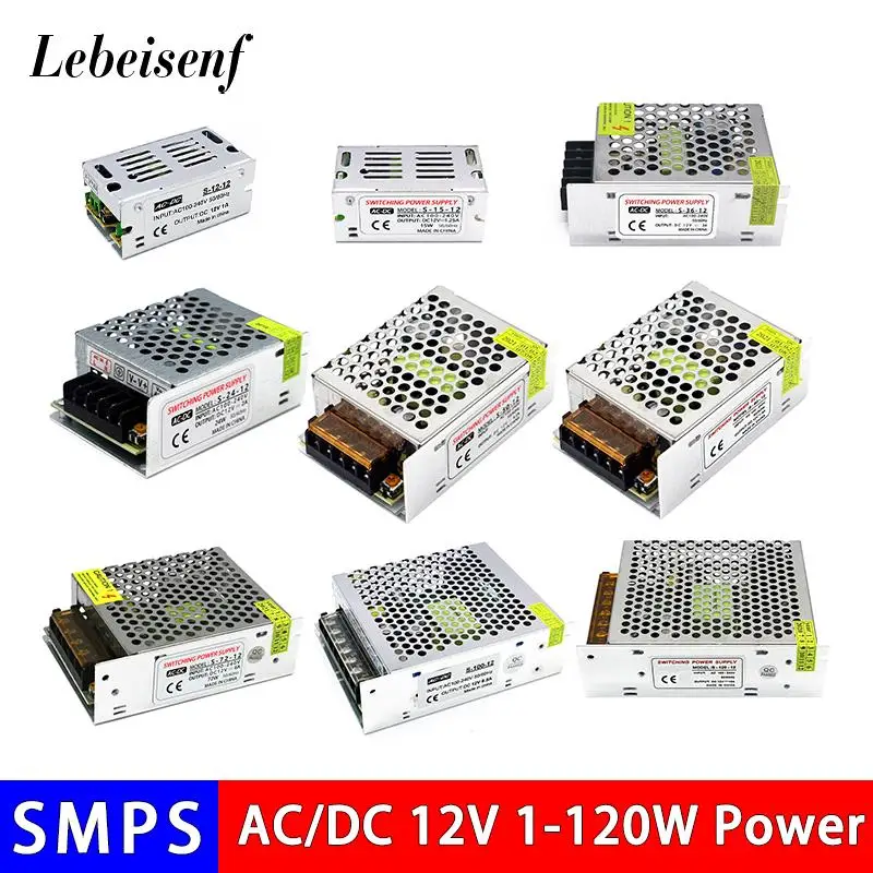 Светодиодный адаптер питания AC 110V 220V To DC 12V 12W 15W 24W 36W 50W 60W 72W 100W 120W