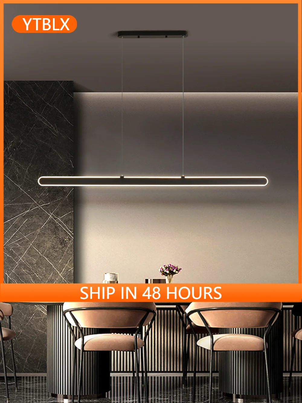 

2022 new Nordic light luxury restaurant lamp modern minimalist creative personality long chandelier home minimalist lighting