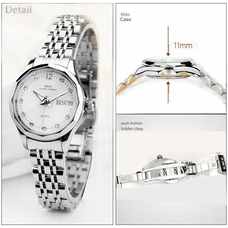 Luxury Brand Ladies Wristwatches Top Silver Steel Designer Quartz Wrist Clock Female Original Waterproof Elegant Watches Women