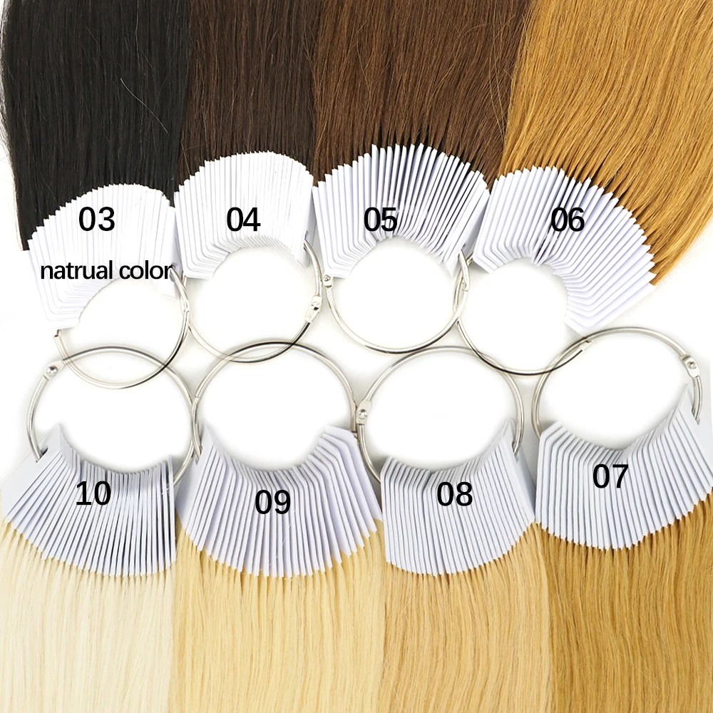 30pcs 100% human Hair Color Rings for Human Hair Extensions and Salon Hair Dyeing Practice hair test For beauty hairdressing