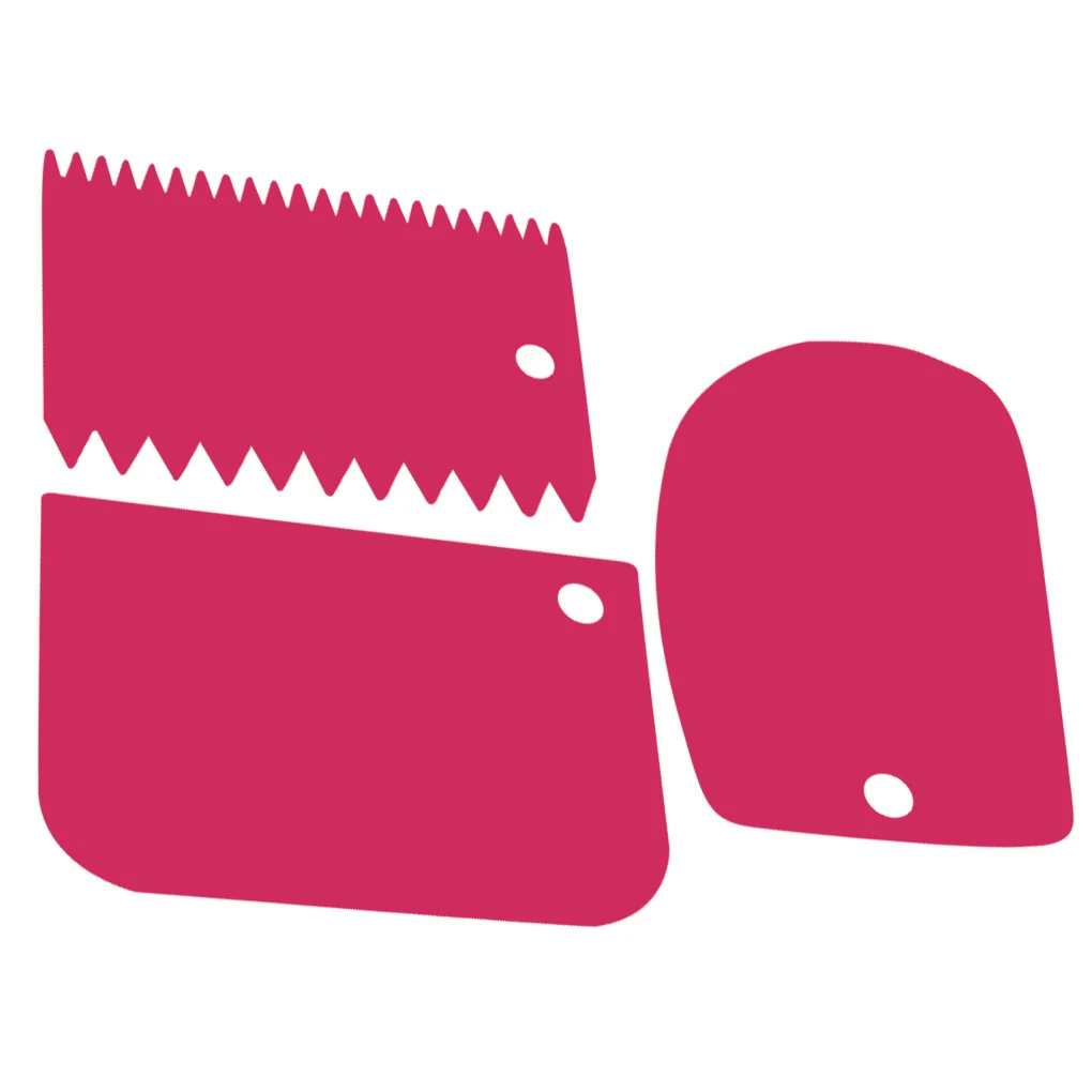 

3PCS/Lot Scraper Dough Cake Cutter Slicer Spatula For Cake Cream Scraper Pasty Cutters Scraper Irregular Teeth Edge DIY Smoother