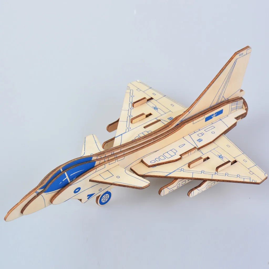 

Лазерная резка, деревянные игрушки для самолета, 3D Деревянный пазл в сборе, деревянные наборы, настольное украшение для детей, Рождественский подарок