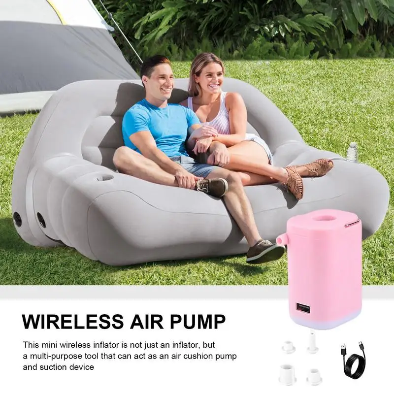 Беспроводной воздушный насос 2400 мАч портативный 4 в 1 светодиодный
