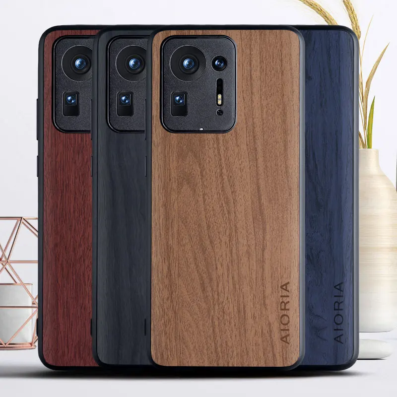 

case for Xiaomi Mix 4 Woodlike soft TPU Hard PC PU leather 3in1 material covers coque funda capa for Xiaomi mix 4 case