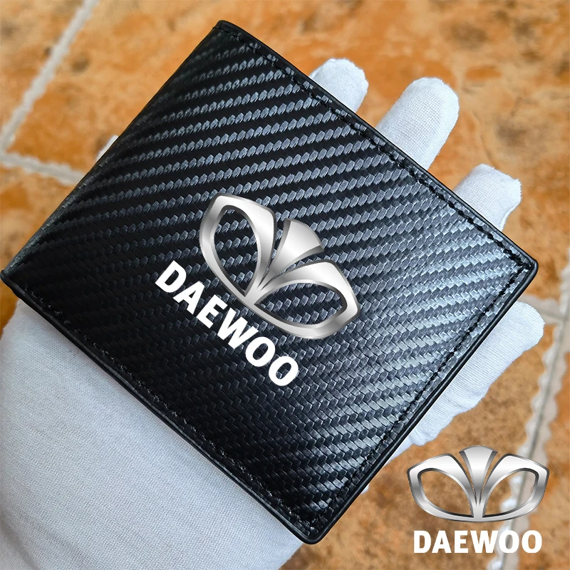 

Кожаный чехол-кошелек для автомобиля из углеродного волокна с отделением для карт и аксессуарами для daewoo aventra Aveo Дамасская Evanda Gentra Kalos LABO ...