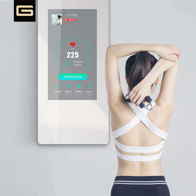 

Metafit Smart Workout Mirror Home Gym Yoga Touch Screen LCD Display Android Wifi Interactive Exercise Fitness Training Mirror fo