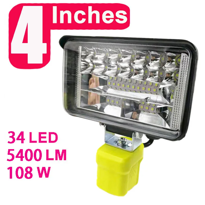 

LED Alarm Work Lights Flashlight Electric Torch Spotlight Car Lamp For RYOBI 18V Li-Ion Batteries ONE+ P189 P190 PBP002 PBP003