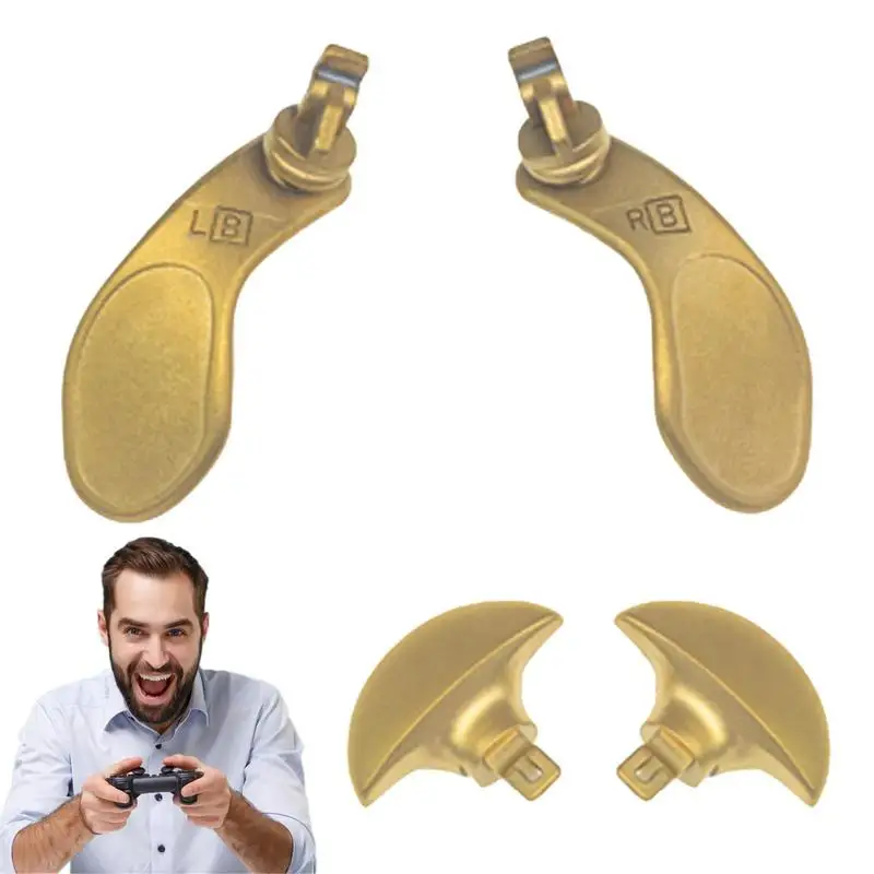 

For PS5 Edge Controller Back Panels Kit Gold/Black Replacement Metal Paddles Removable Paddle Kit 4pcs Metal Back Paddles