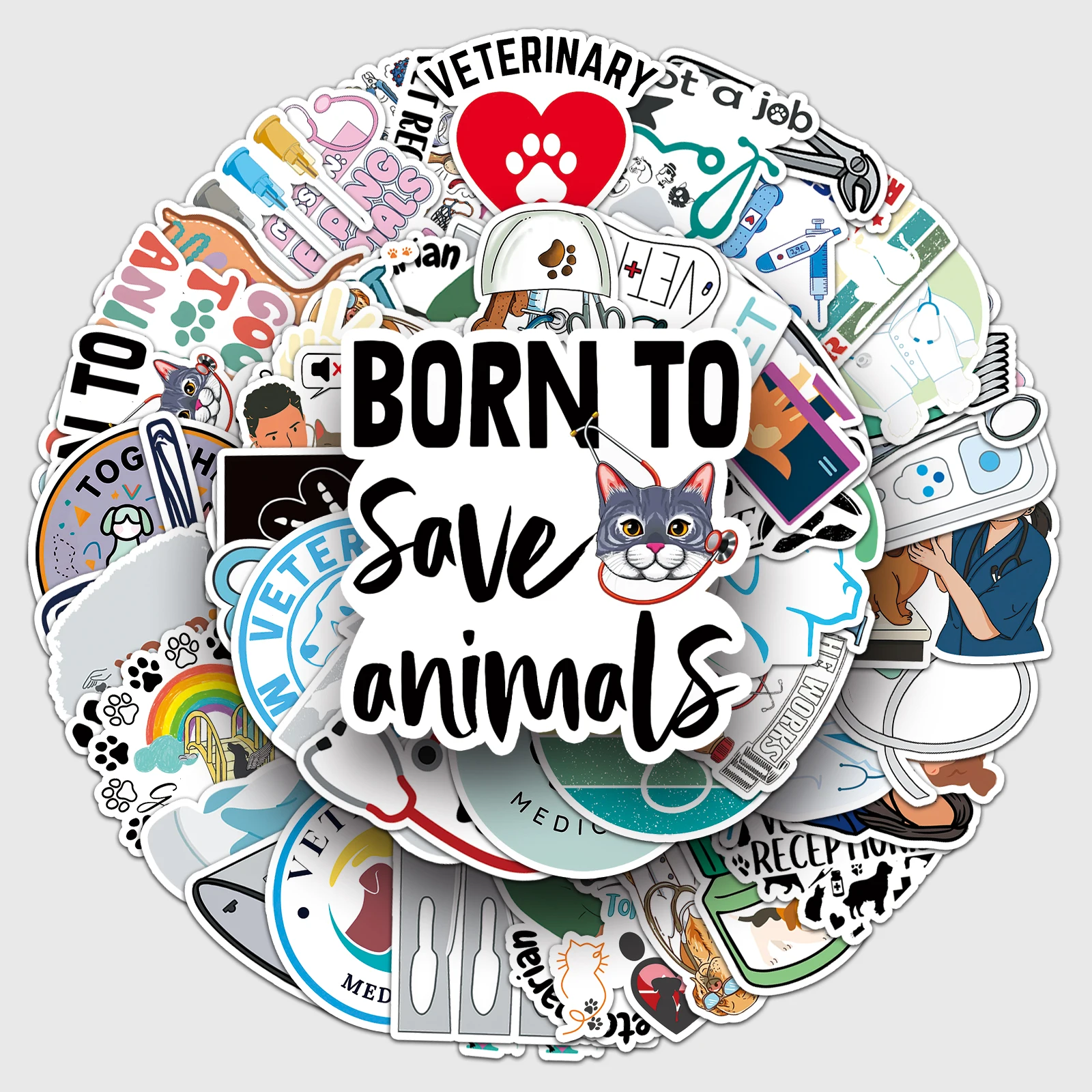 50 шт. ветеринарная серия милые наклейки с граффити чемодан ноутбук гитара