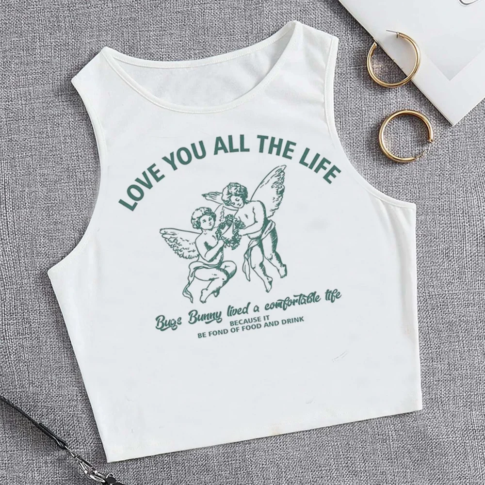 

angel tank top 90s yk2 crop top Female aesthetic fairy grunge cute t-shirts