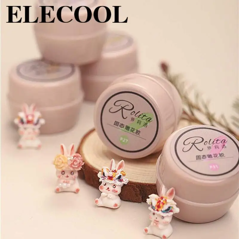 

Solid Mold Carved Glue 12 Color Non-sticky Safe Lasting 3d Nail Art Extension Nail Enhancement Soft Relief Nail Glue Nail