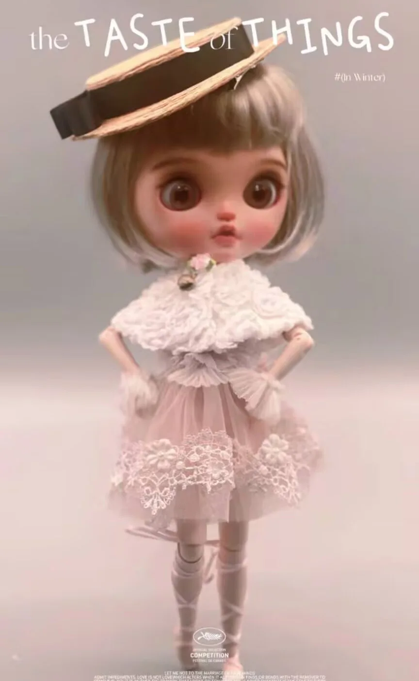 Фото Элегантное розовое платье Blythe/landoudou, 2 шт. + накидка с белой розой (подходит для Lulu,ymy24,Ob22,24,zone, Jenny) №5