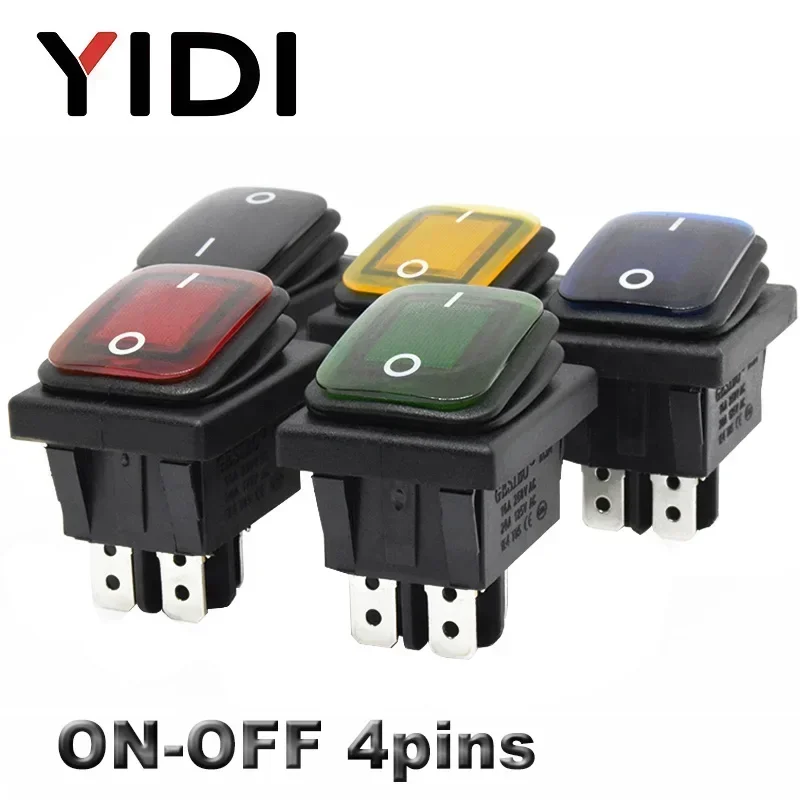 

Водонепроницаемый кулисный переключатель YIDI KCD4-201 12В красный