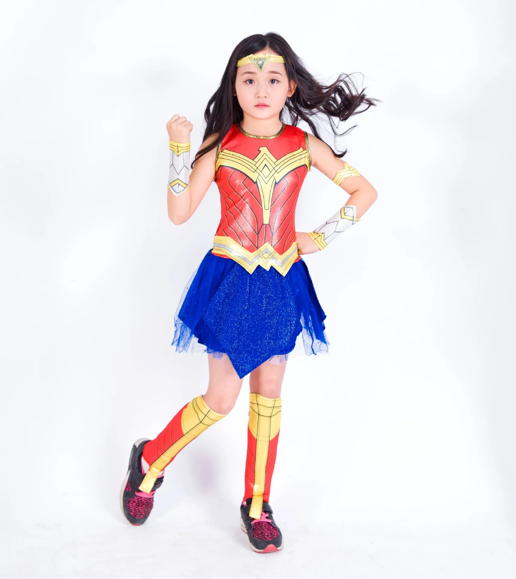 

Halloween Kid Wonder Cosplay Costume Girl Child Book Week Purim Women Party Superhero Supergirl Fancy Dress