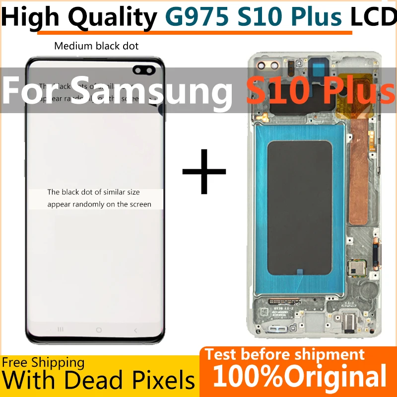 

Бесплатная доставка оригинальный S10 + панель 6,4 ''ЖК-дисплей для Samsung galaxy S10 plus G975 ЖК-дисплей G975W G975F дисплей и сенсорный экран дигитайзер