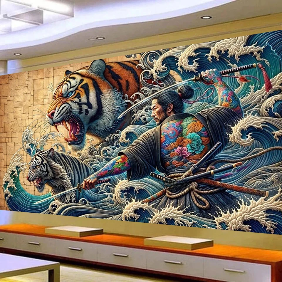 Японский меч сварки воина 5D алмазная живопись сделай сам большой размер