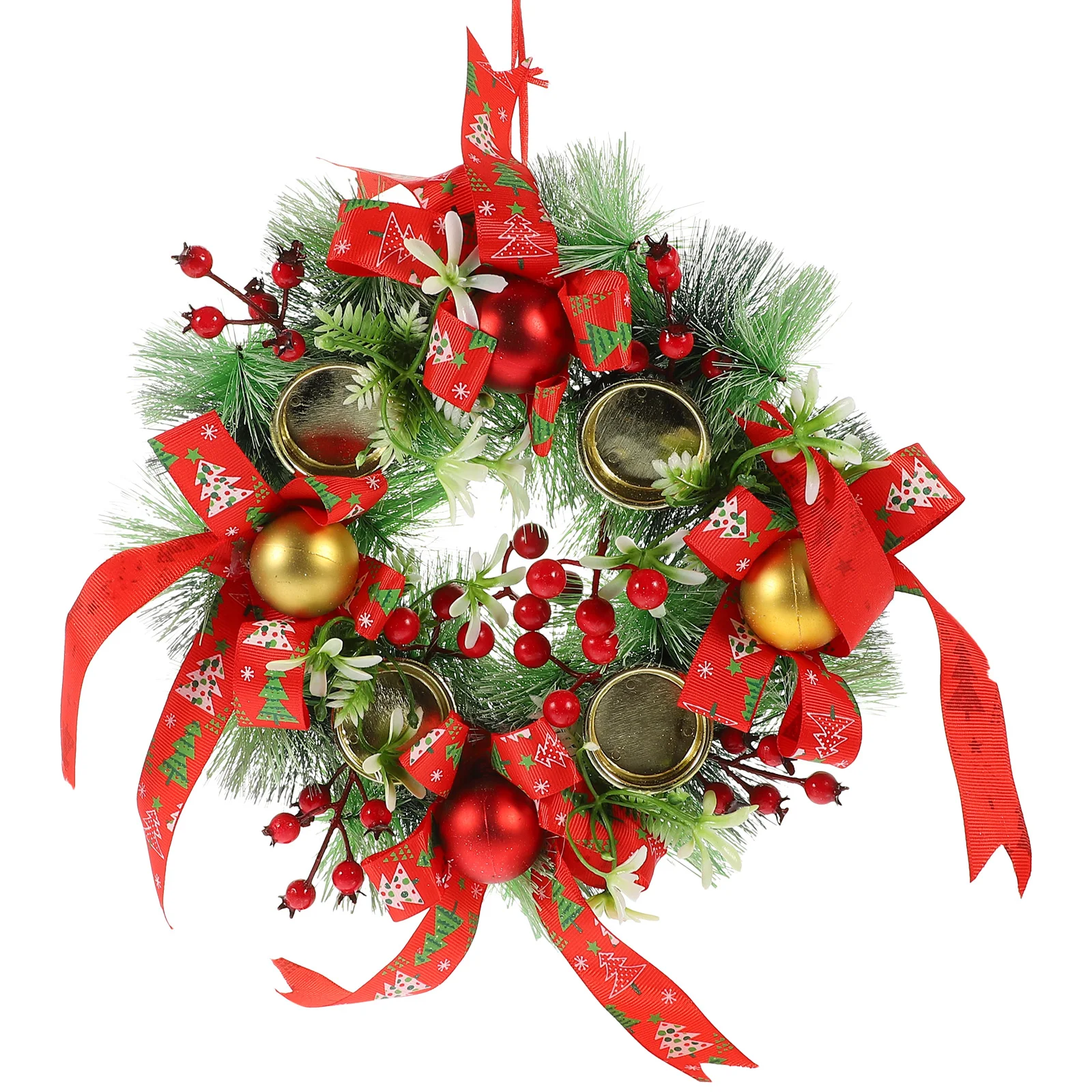 

Flower Garland Party Rings Christmas Ornament Artificial Decor Plastic Wreaths Xmas Door Ornaments